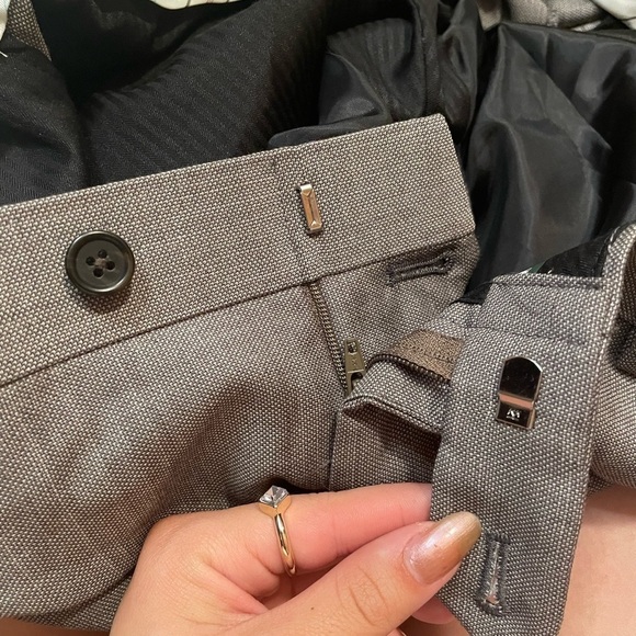 Nwt Lauren by Ralph Lauren Taupe Classic Fit Suit Top and Pants Gray Color - Picture 3 of 10